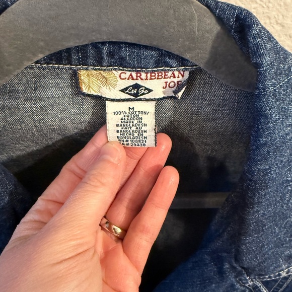 VINTAGE Caribbean Joe Denim Blazer - Picture 2 of 5
